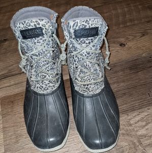 Sperry Cheetah Duck Boots